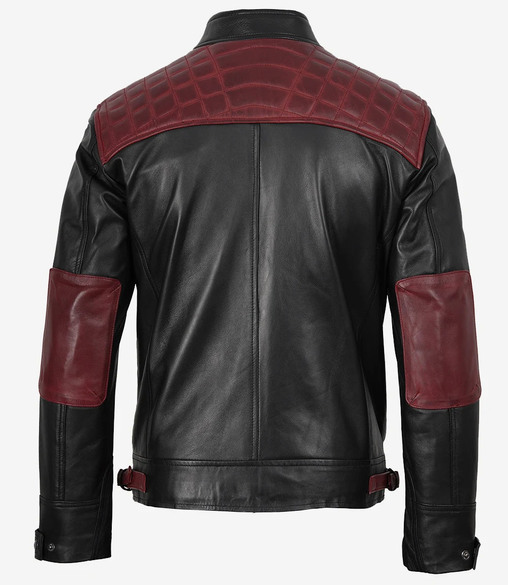 Rollins Blouson En Cuir Matelassé Noir