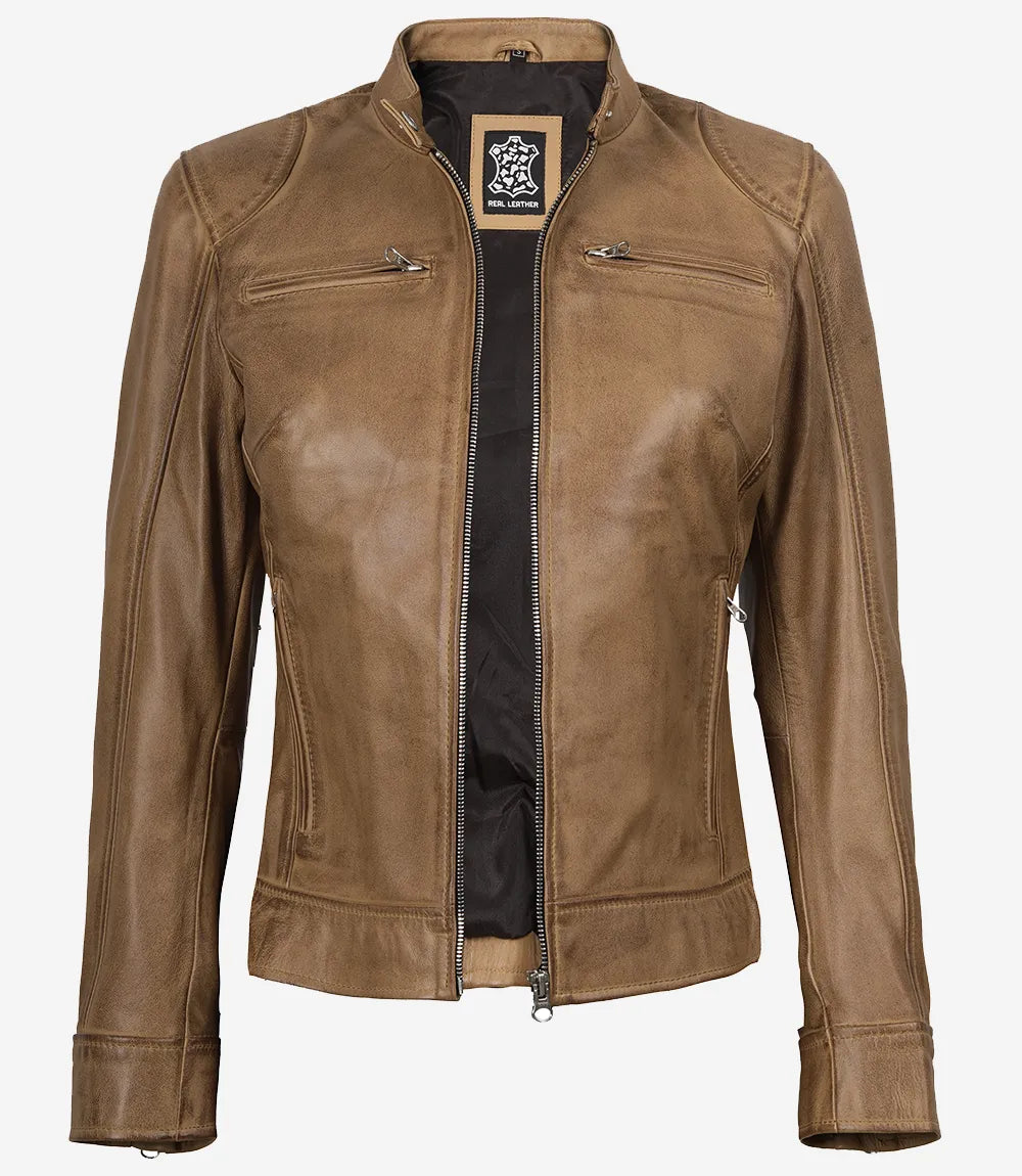 Blouson en cuir Dodge Cafe Racer