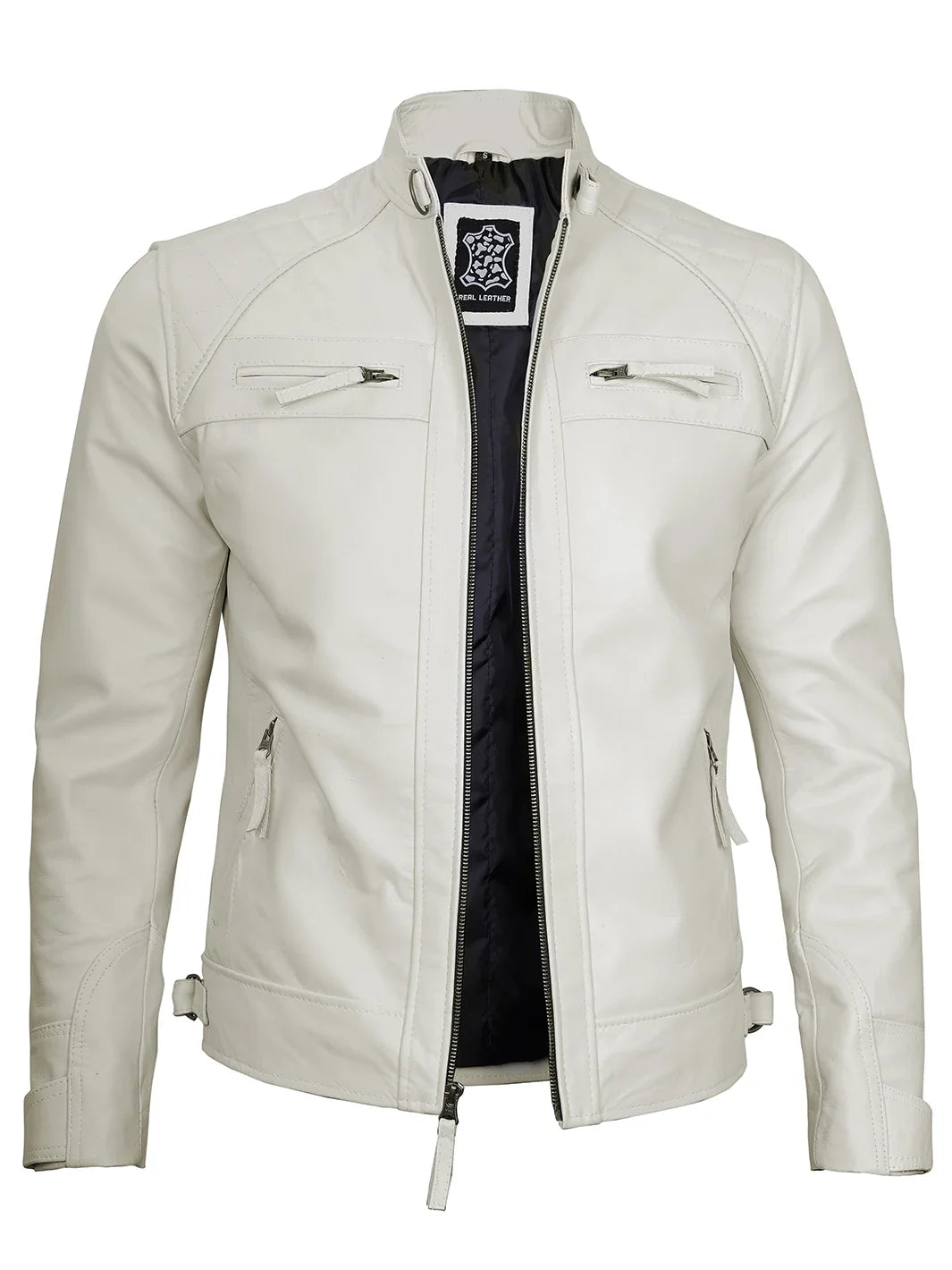 Veste en cuir pour homme Cafe Racer