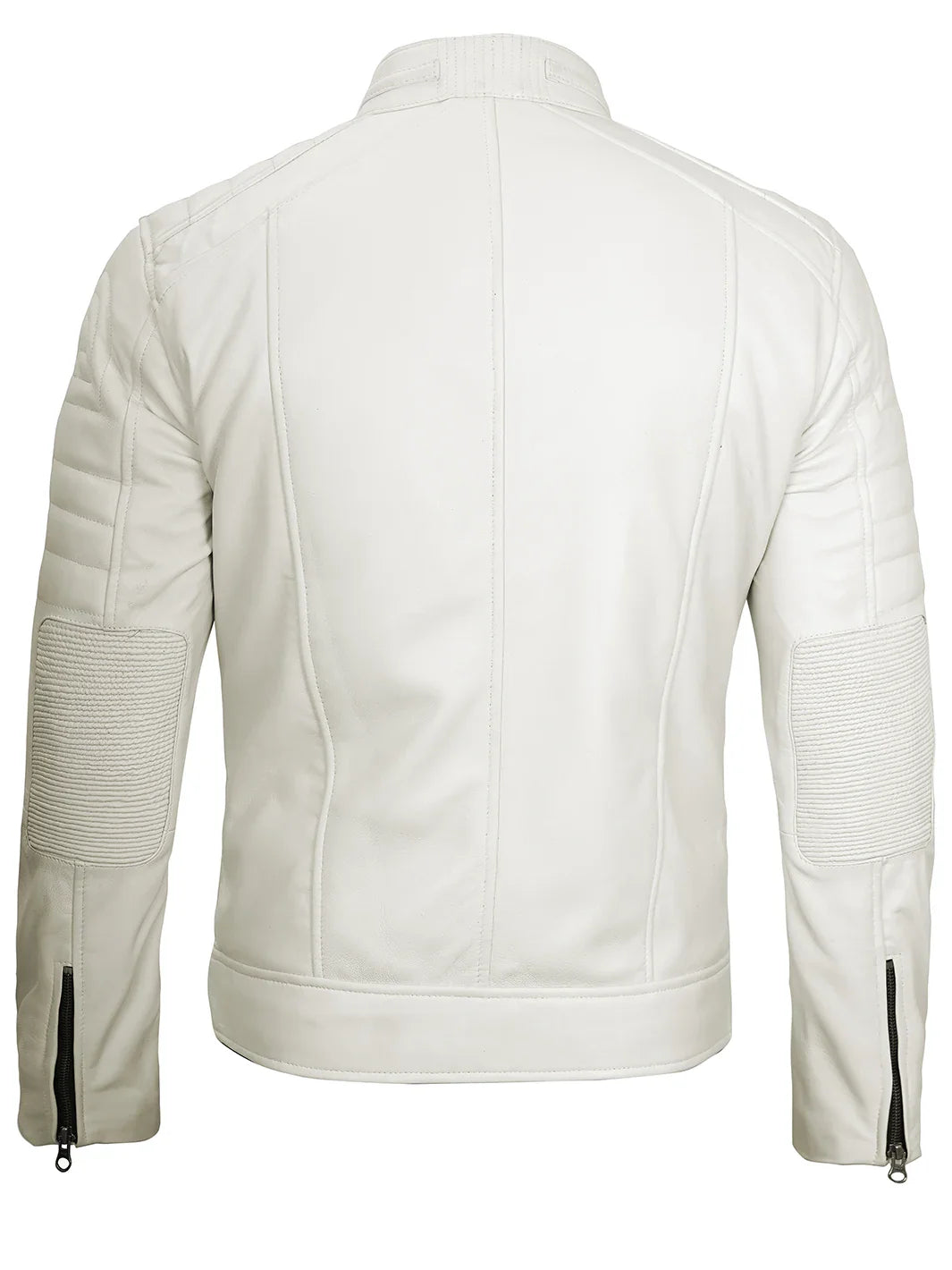 Veste en cuir véritable Cafe Racer pour homme