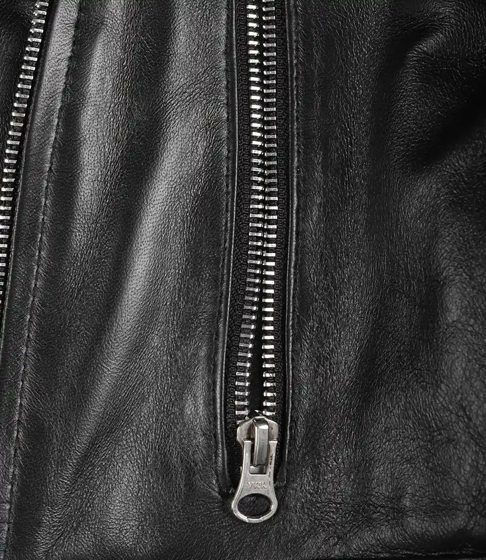 Veste Courte En Cuir Biker Femme