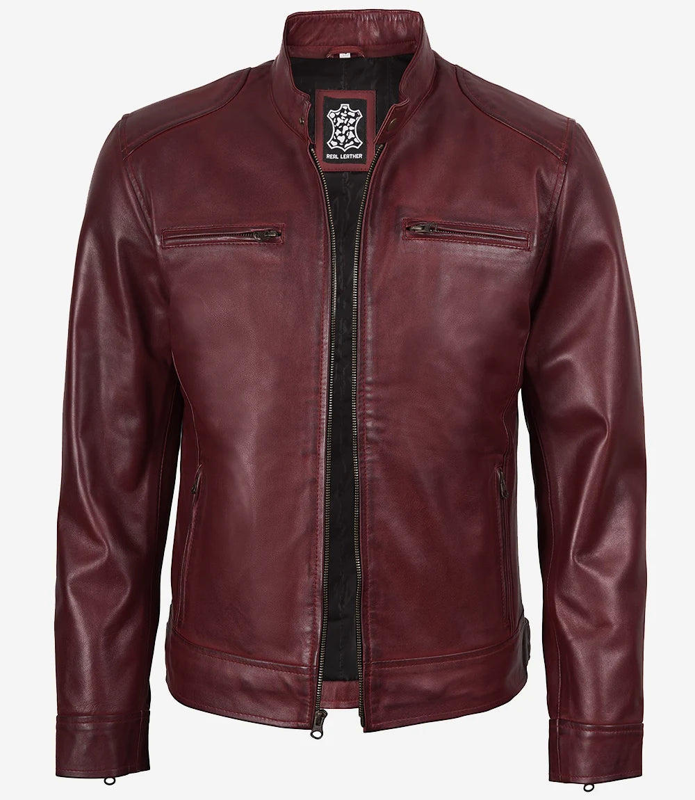 Cafe Racer Veste En Cuir Homme