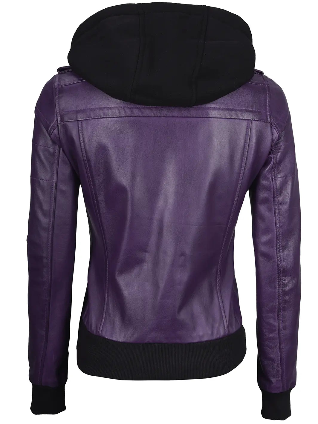 Bomber en cuir à capuche