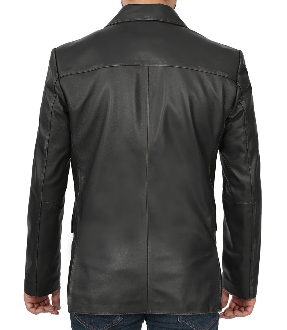 Veste en cuir de motard pour hommes