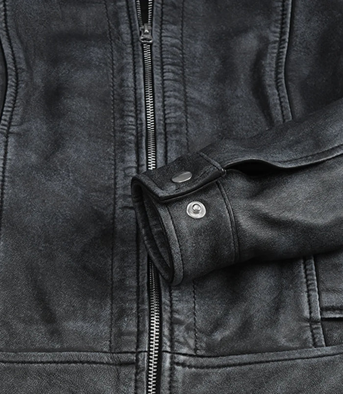 Pour Femme En Cuir Harrington Veste