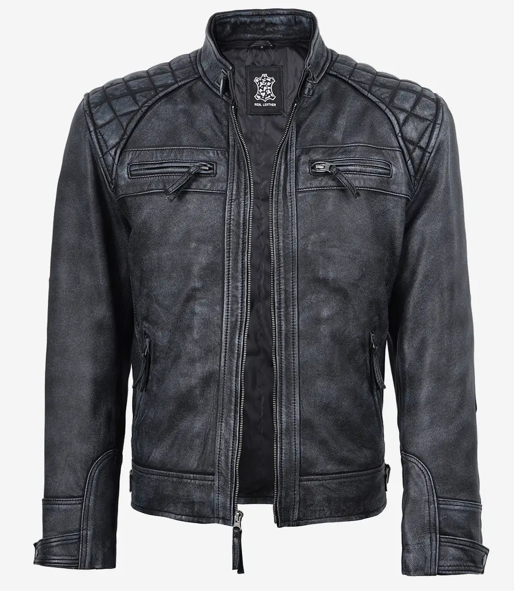 Johnson Blouson Biker en Cuir pour Homme
