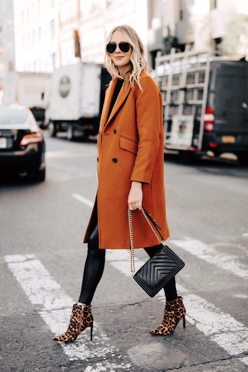 Longueur Genou Manteau En Laine