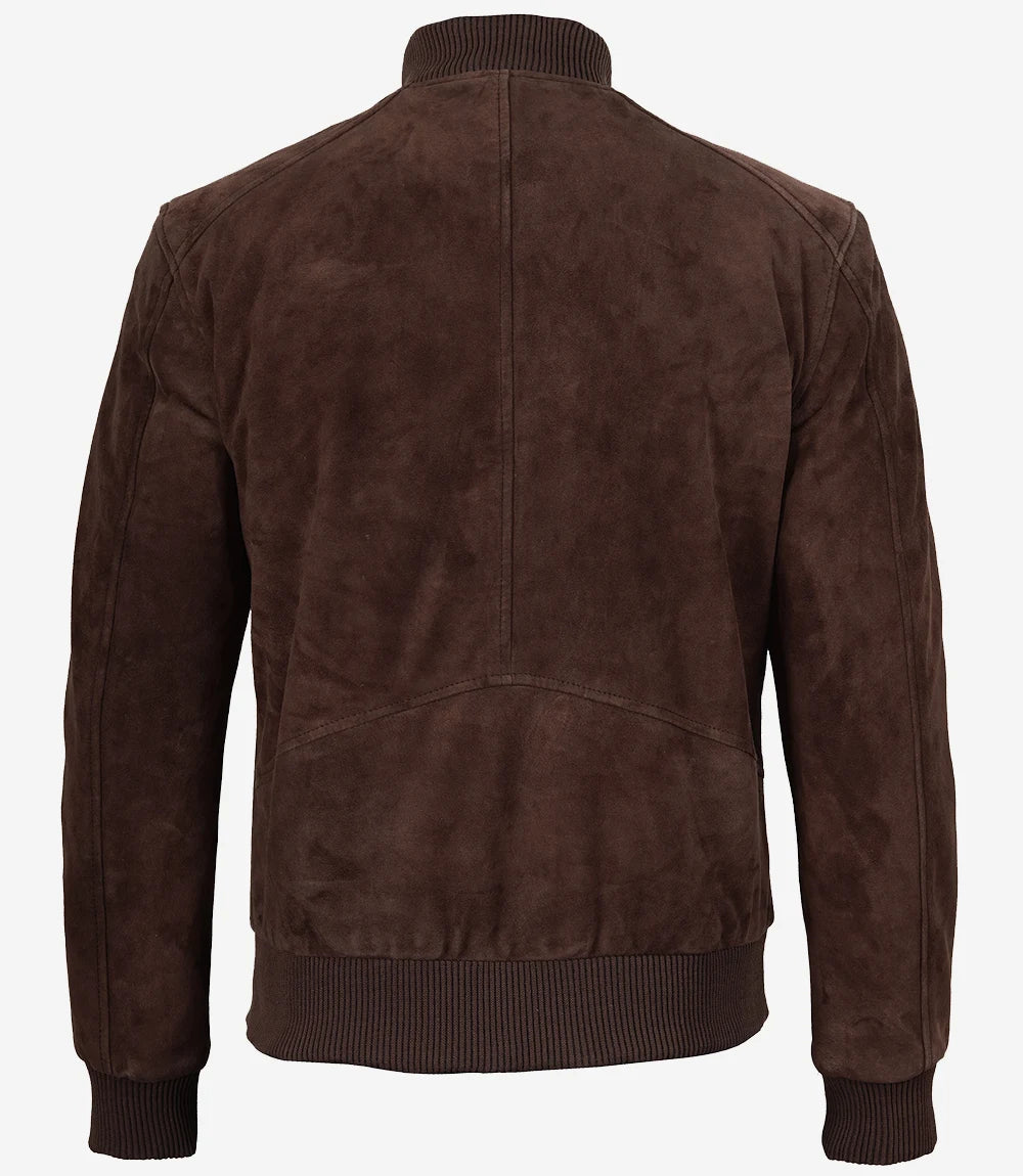Adamsville Veste En Daim Marron Foncé Pour Homme