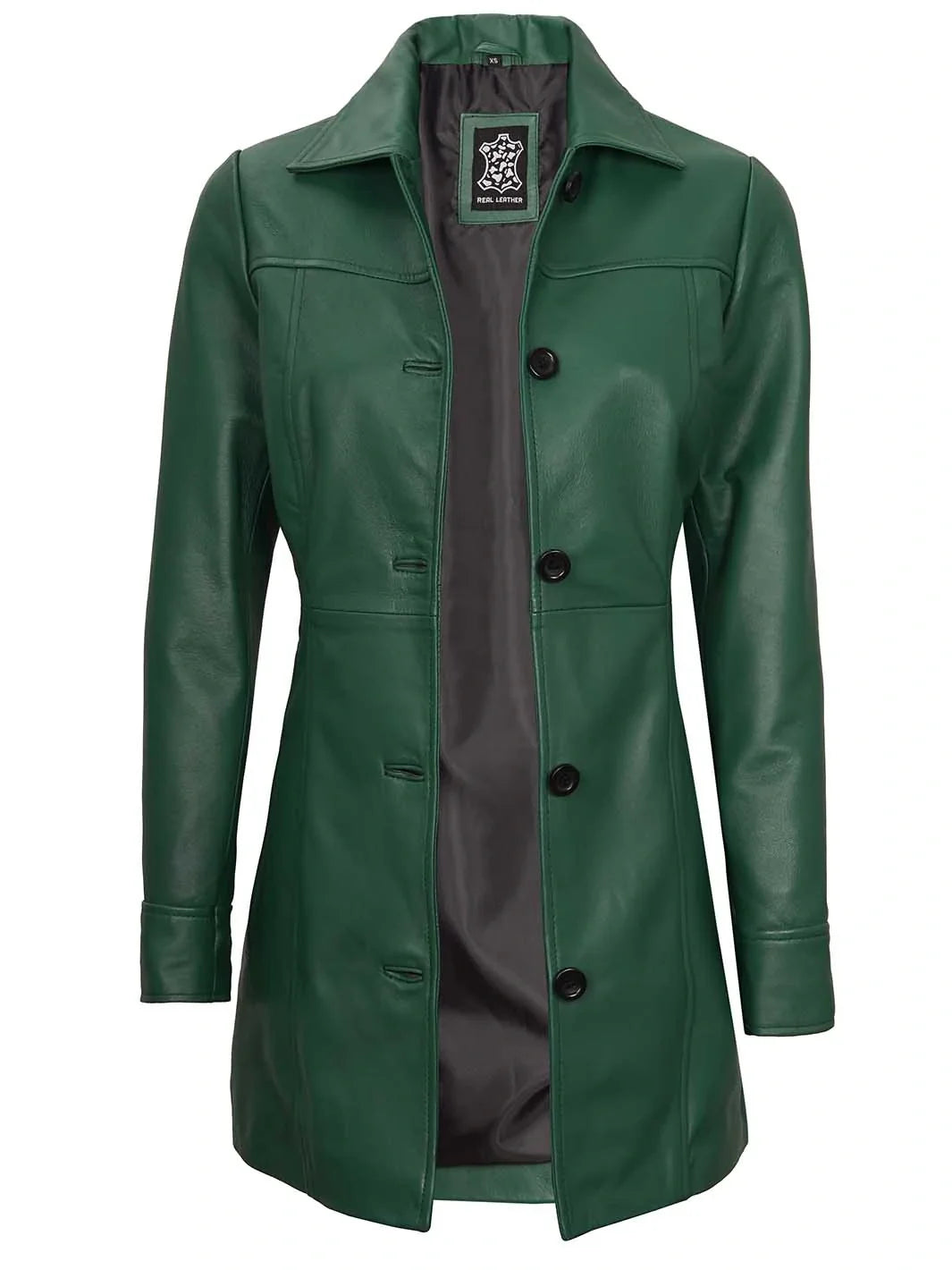 Manteau en cuir véritable pour femme