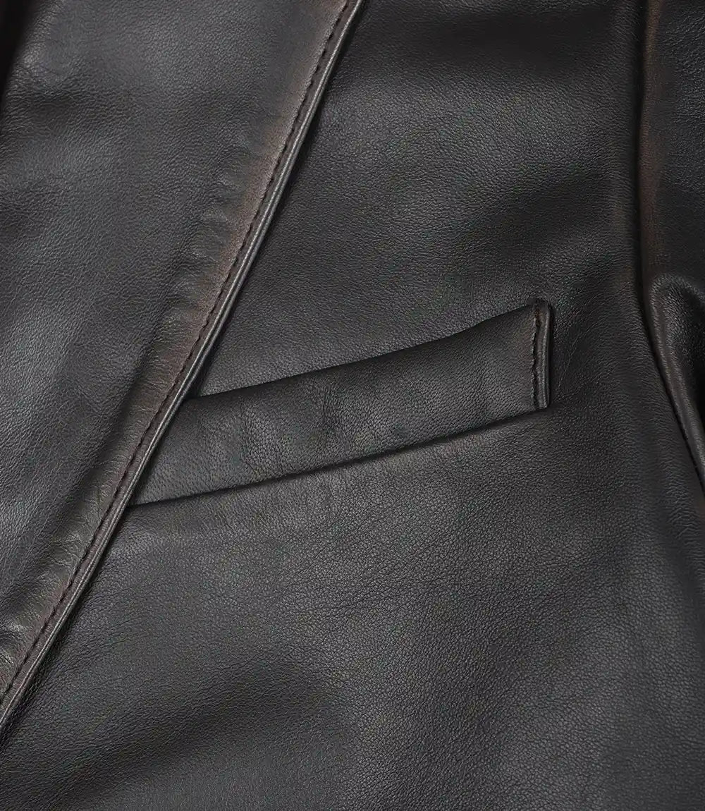 Blazer en cuir pour hommes