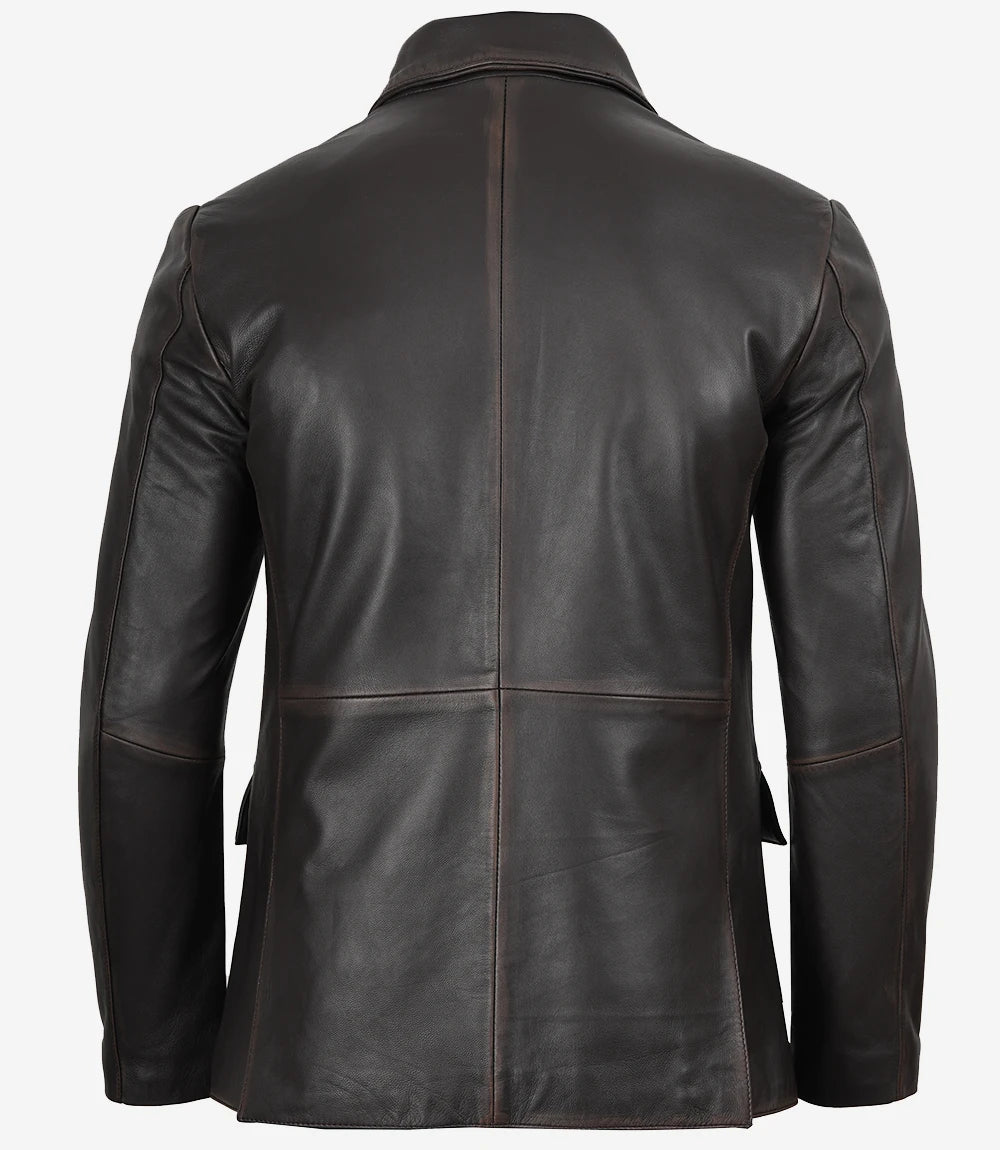Blazer en cuir pour hommes