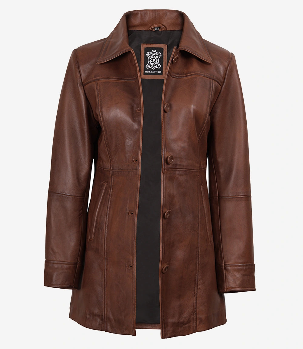 Manteau en cuir femme