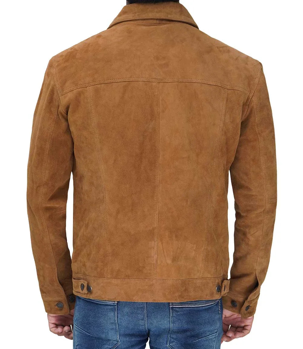 vestes en daim marron clair pour hommes