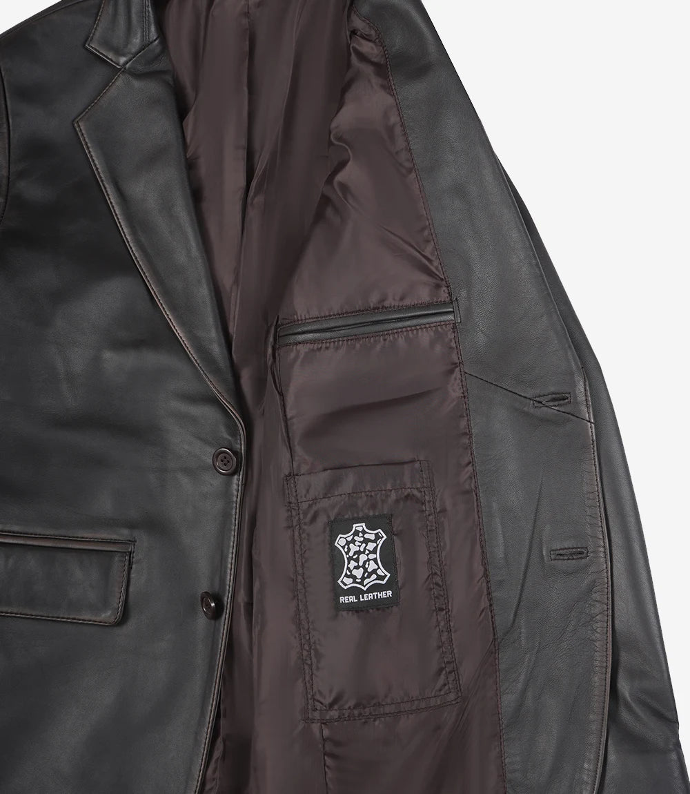 Blazer en cuir pour hommes