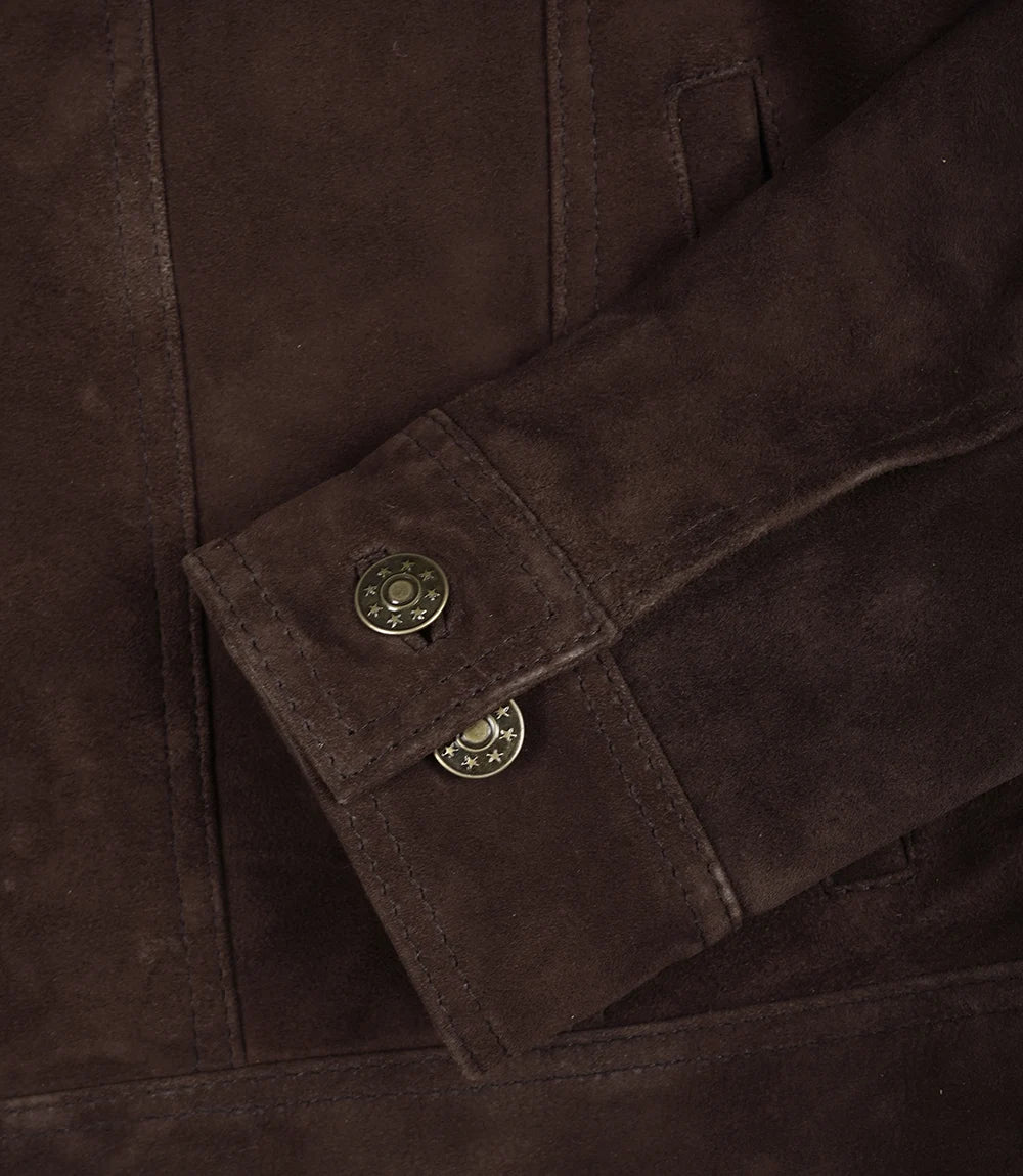 camionneur en daim marron pour homme