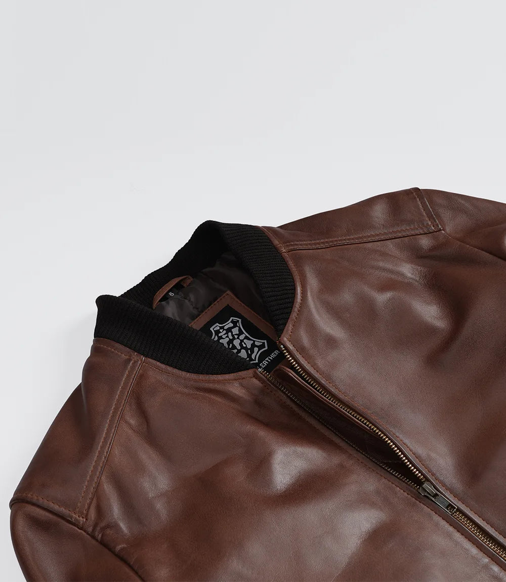 Blouson en Cuir d'Agneau pour Homme en Cuir