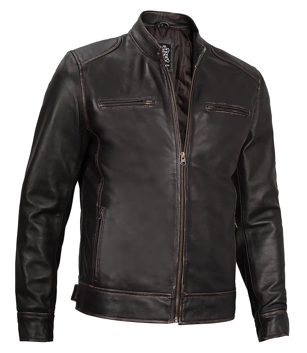 veste homme en cuir véritable ruboff
