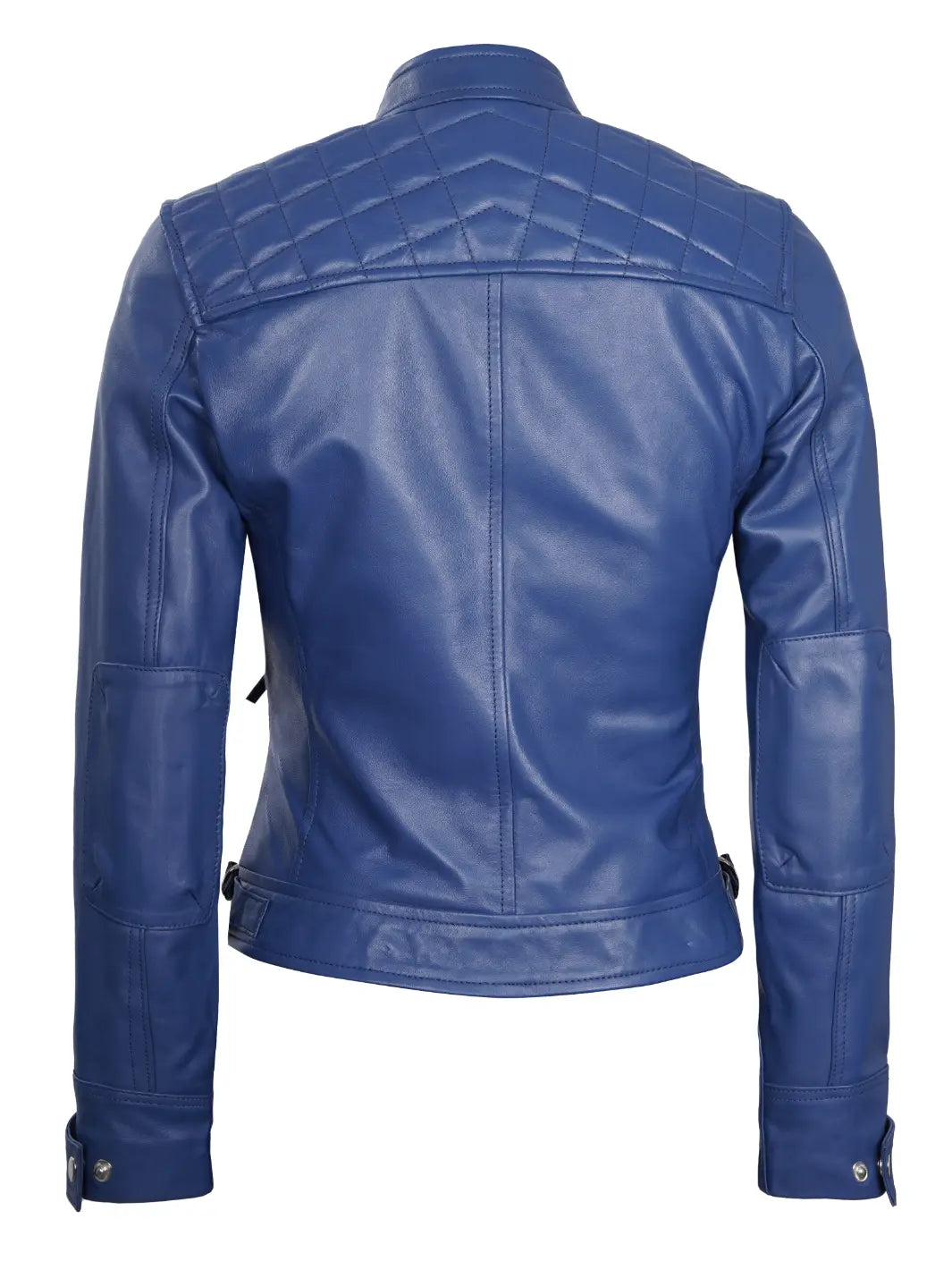 Veste en cuir bleue pour femme