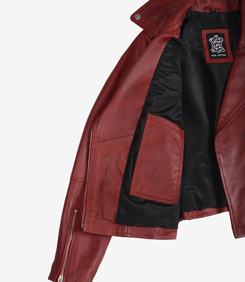 Veste de moto en cuir femme