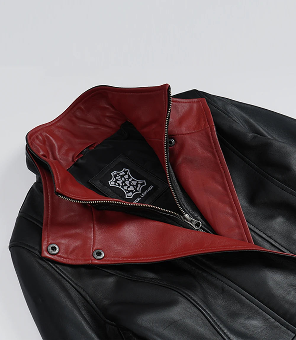 Femmes Noir Cuir Veste