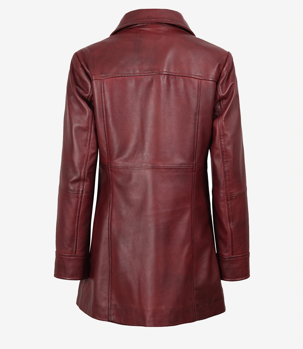 Manteau en cuir violet