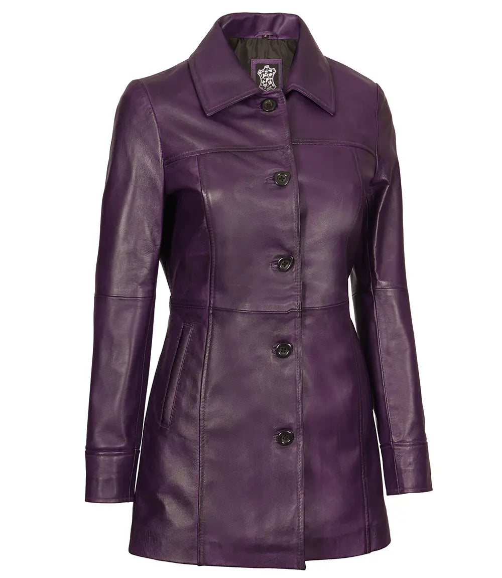 manteau de voiture en cuir pour femme